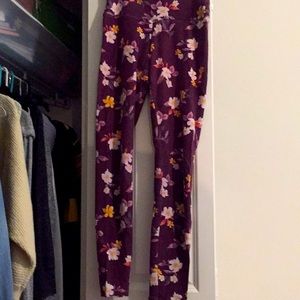 PINK floral leggings